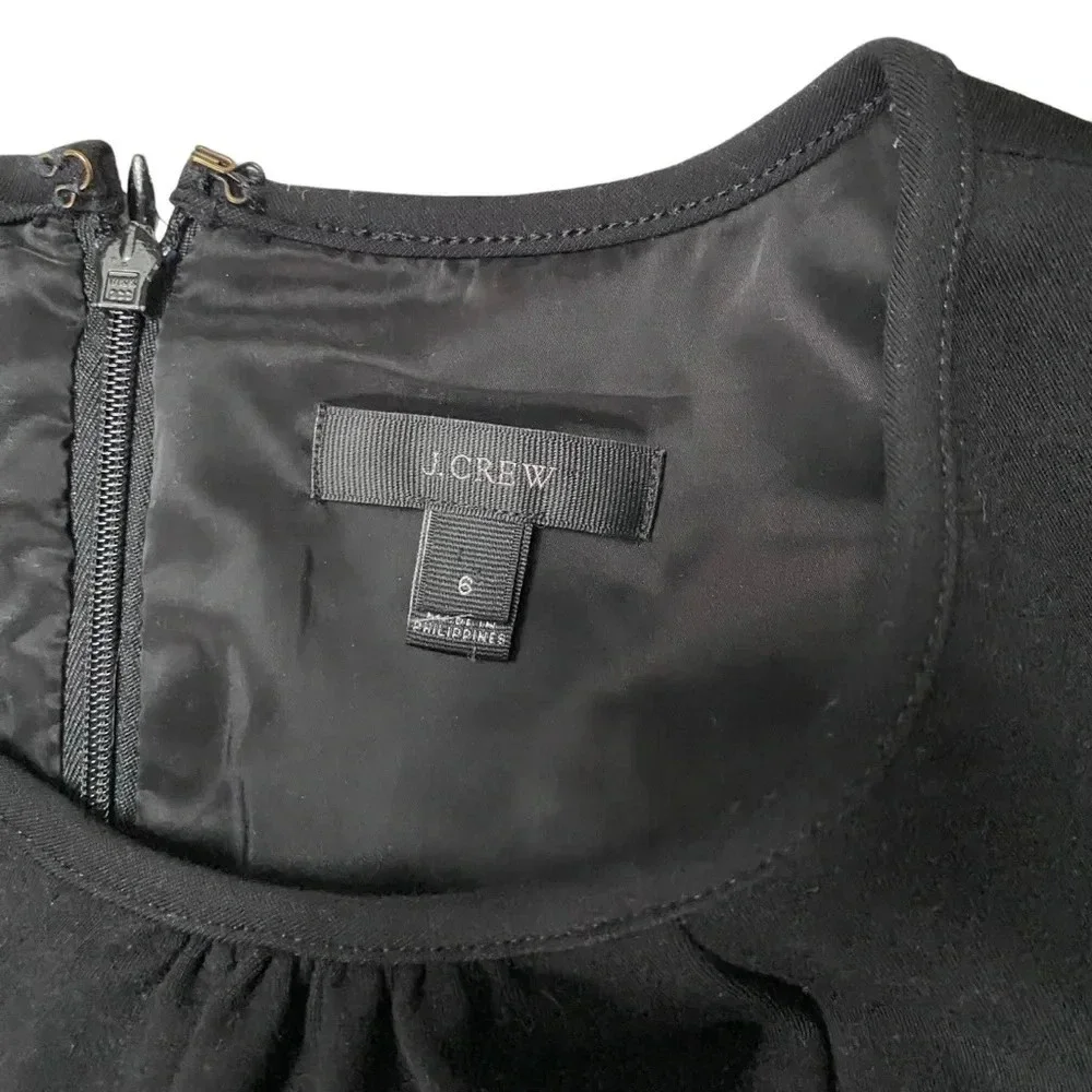 J.Crew Black Label Ponte Bell Sleeve Sheath Dress Black Size 6
